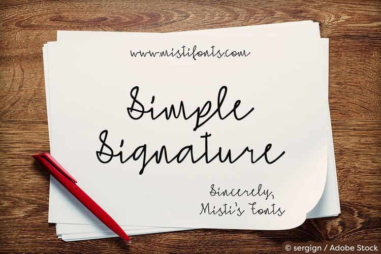 simple signature私人手写签名英文字体下载