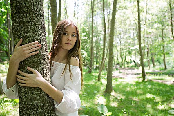 美女,搂抱,树,头像