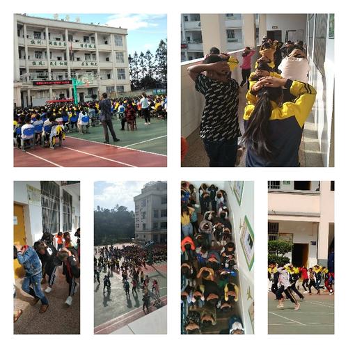 景星镇中心小学防震减灾安全疏散演练活动简影