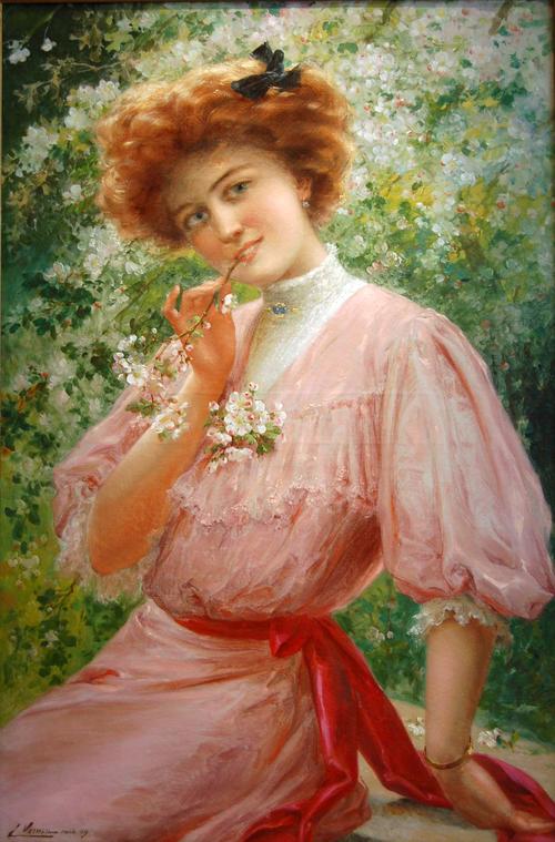 【油画】少女和女士,均十分可爱,美丽,动人