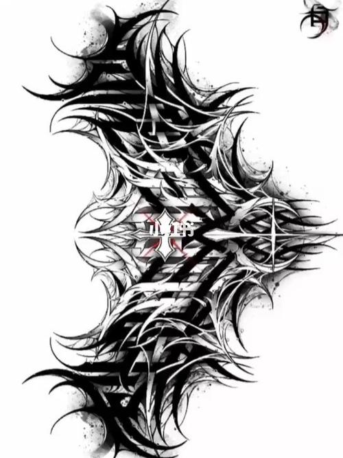 暗黑花体字花胸的设计过程_花体字_纹身_设计_老兵纹身店攻略_原创