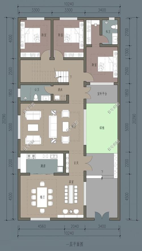第5套:l型设计 居中大堂屋 舒适庭院,14×15米新中式小院,主体预算30