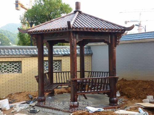 安徽阜阳六角木亭子安装 户外防腐木凉亭厂家