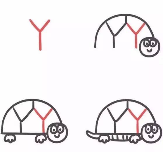 创意简笔画26个字母简笔画宝宝边画画边学习