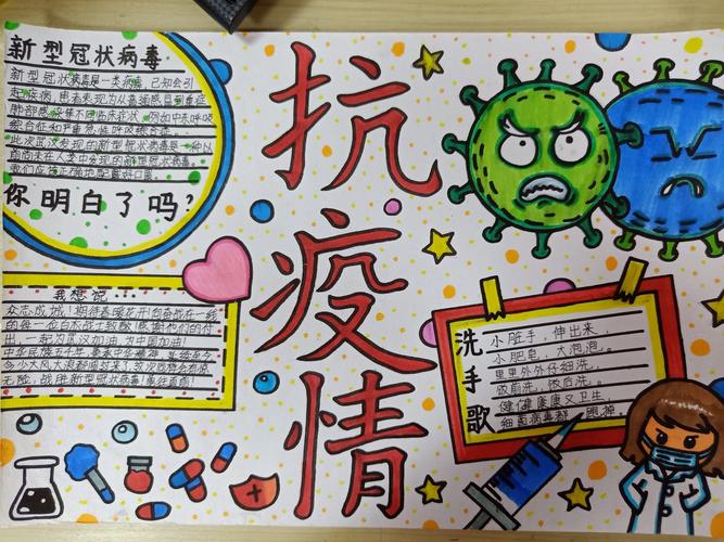 抗击疫情 童心同行——文华学校开展防疫情手抄报比赛