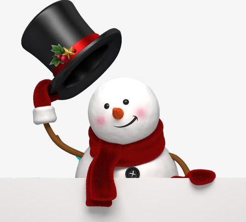 卡通戴帽子围巾雪人