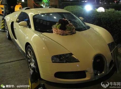 布加迪婚车后面是兰博基尼盖拉多,白色布加迪代表白头到老!