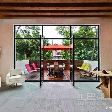 加拿大现代简约家居设计客厅玻璃门窗装修效果图