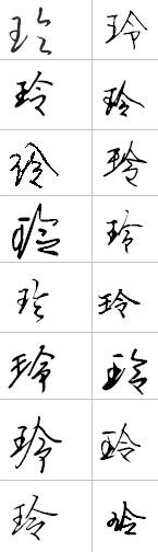 玲的艺术字怎么写