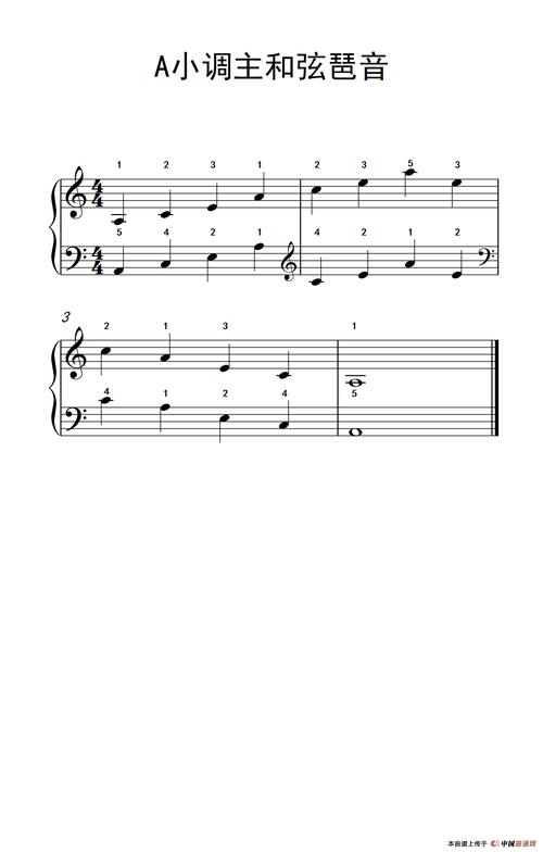 a小调主和弦琶音(儿童钢琴练习曲)