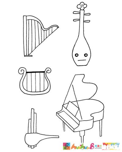 各种乐器简笔画步骤图解教程及图片大全
