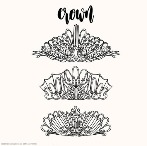 手绘线稿优雅的皇冠