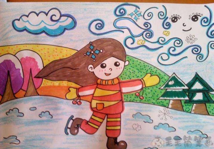 简单易学的冬天儿童画