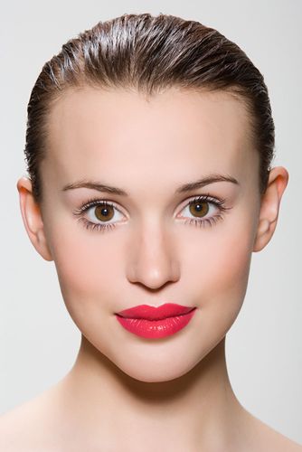 化妆女人脸部特写图片素材