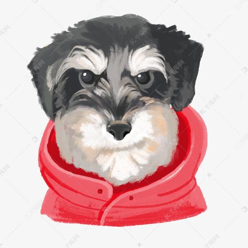 可爱的雪纳瑞插画