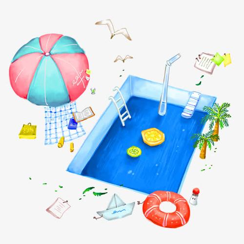 卡通游泳池素材