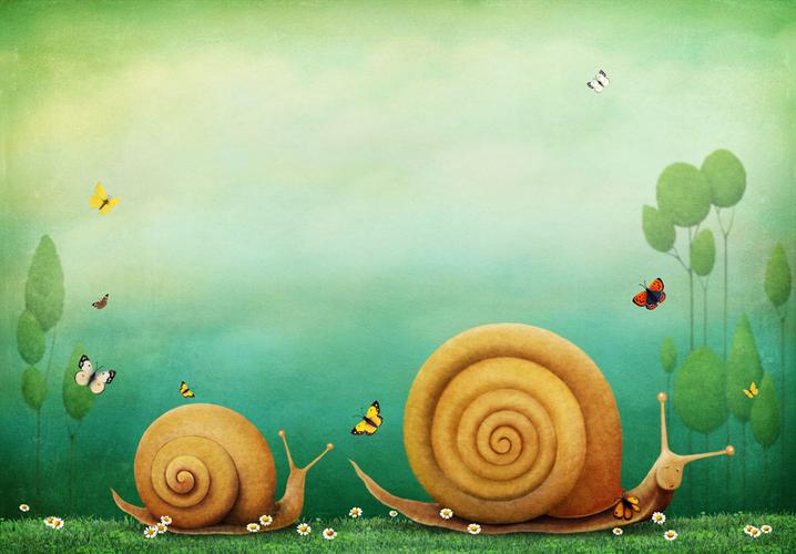 卡通蜗牛漫画图片
