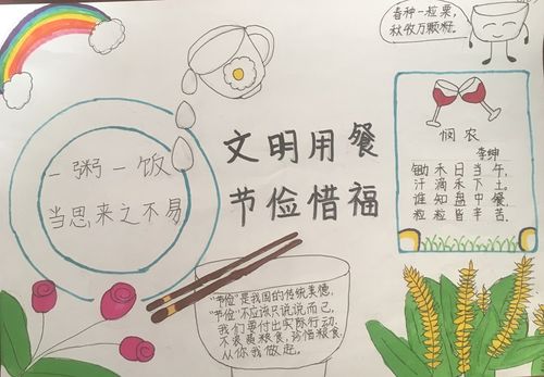 新乐市承安中学开展文明用餐节俭惜福手抄报活动18