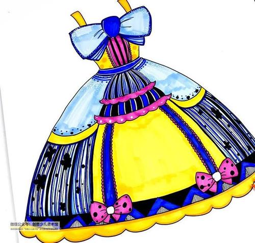 展开丰富的想象力 运用丰富的线条和图案对裙子进行装饰