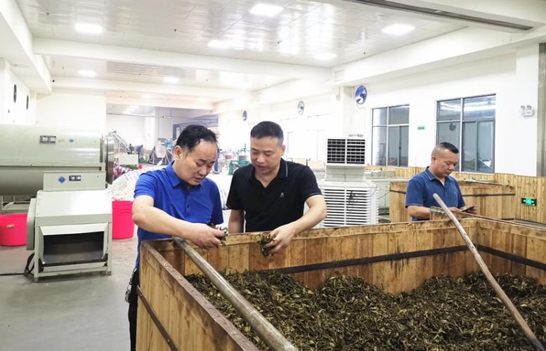 曹雪平院长在企业负责人文百军的陪同下参观车间
