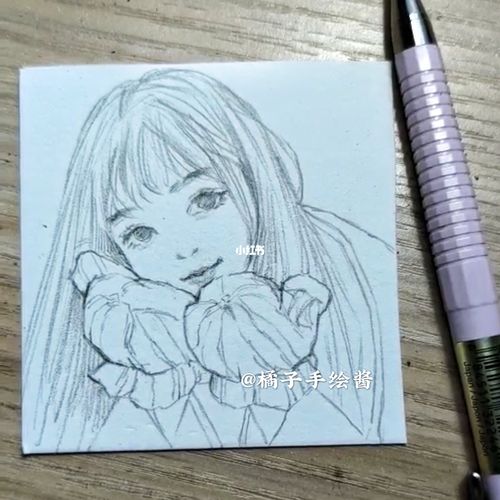 女生线稿小合集96真人照片转水彩画,先画线_水彩画