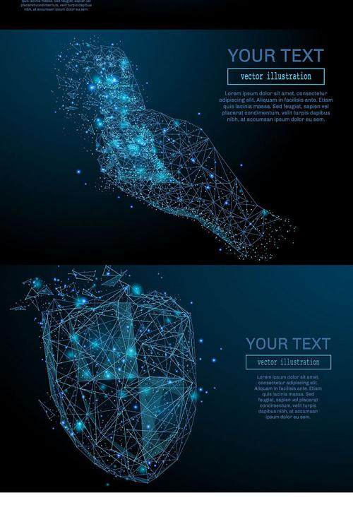 人工智能科技互联网商业大数据矢量线条图形海报设计