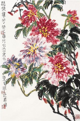 何水法花鸟画,牡丹作品图片欣赏!