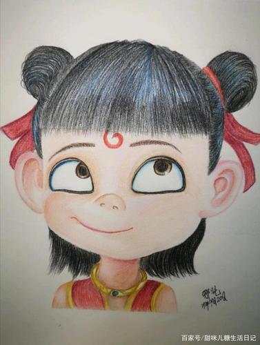 彩铅动漫哪吒绘画步骤