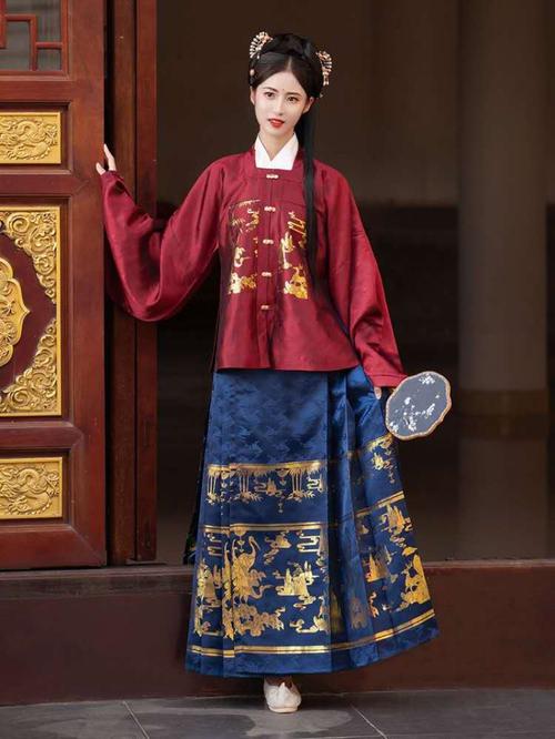 兰佩金方汉服女明制马面裙补服短衫蝶齐国风中国汉服