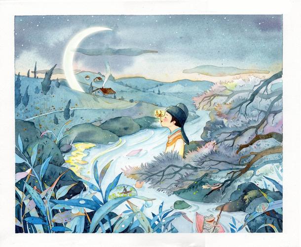 山居秋暝_蹦蹦蹦砰__插画师作品_涂鸦王国gracg.com