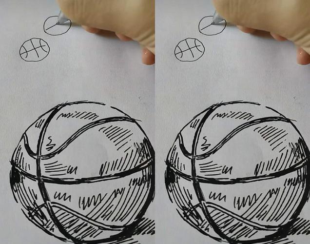 美术生又炫技开始在纸上画篮球,第一眼没啥,结果让人膜拜!