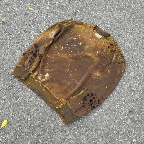 id good time水洗糜烂破洞复古脏染破坏做旧小众废土风破坏风卫衣