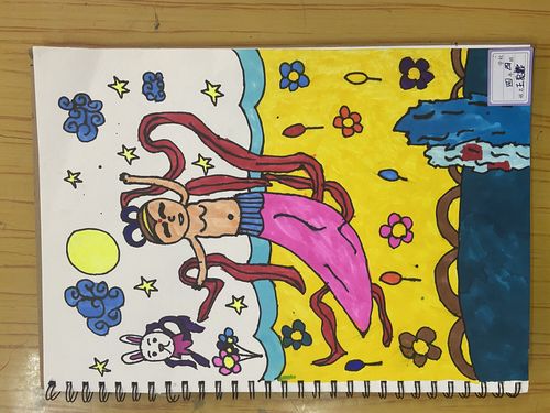 g星月东胜区铁路学校2017届四年级(4)班第七节课《飞天二》作品展览