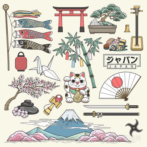 日本旅游元素集合