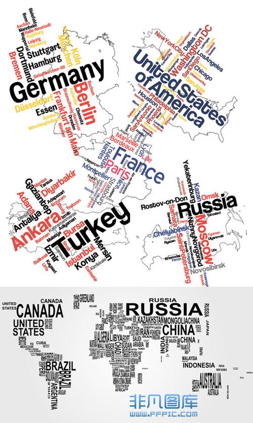 世界各国文字设计矢量素材下载-非凡图库