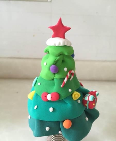 超轻粘土纯手工制品 圣诞树摆件 汽车装饰 圣诞节礼物