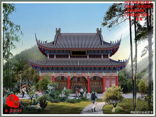 梅州潮汕寺庙规划设计图纸,河源惠州寺庙设计效果图,广东道观设计方案