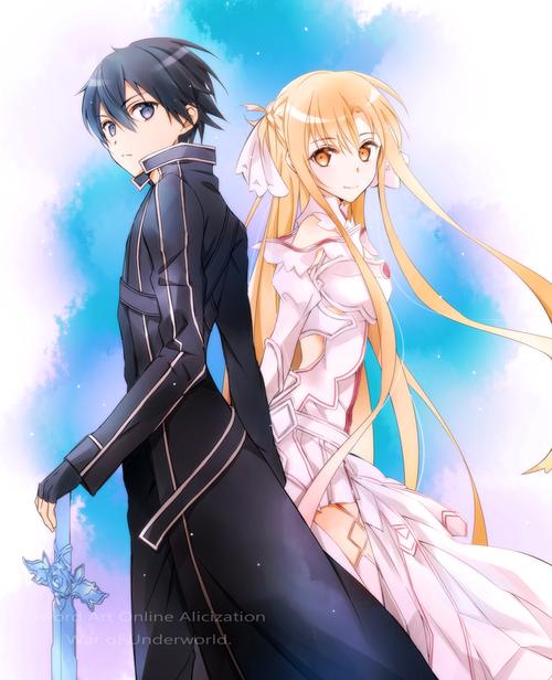 《刀剑神域》:结城明日奈(亚丝娜)的插画壁纸当然是这样才好看