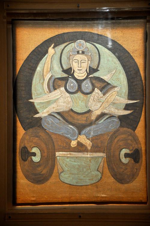 摹绘太阳神幅(之二) 克孜尔 油画 1947年沉思的佛像 克孜尔163窟