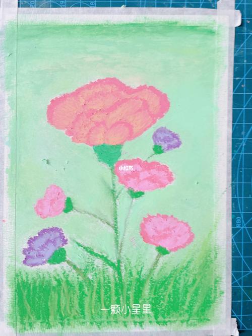 原创 油画棒——康乃馨～「浅爱」