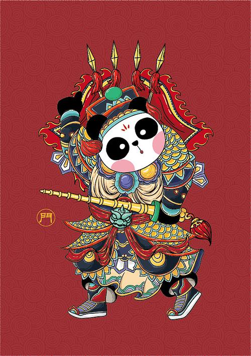 熊猫版门神|插画|商业插画|ji_yng - 原创作品 - 站酷
