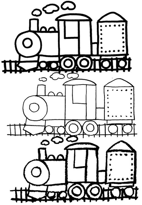 怎么绘画幼儿卡通火车简笔画图片素描 - 小手画堂