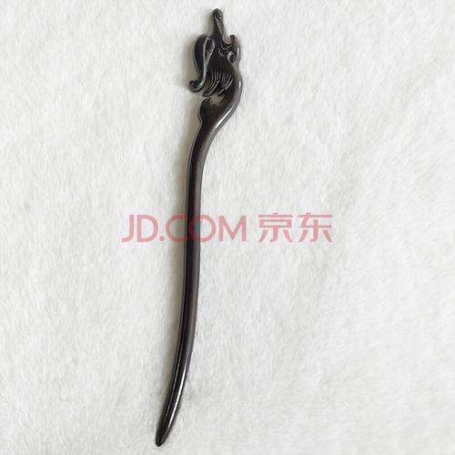 檀木发簪男复古国风超长发簪22cm加长款盘发木发簪灵芝长发钗男女黑