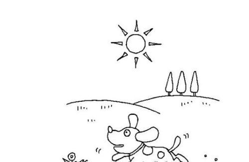 阳光中的大树简笔画