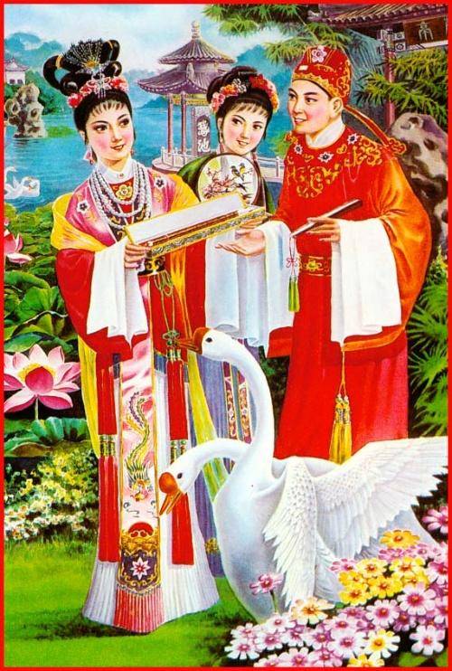 才子佳人们百年好合的古典年画,张张喜庆,幅幅吉祥