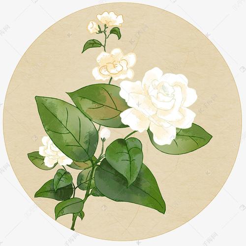 茉莉花 水墨画素材图片免费下载-千库网