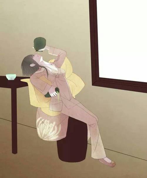 求动漫古代美女喝酒的壁纸. 就像图中这样的