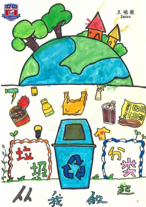 还能图文并茂,创意满满地画出垃圾分类宣传图和身边的人分享呢!