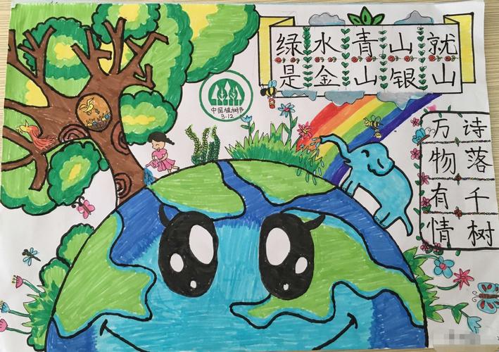 敬畏自然,尊重生命,感恩自然,保护环境——文昌小学植树节绘画活动