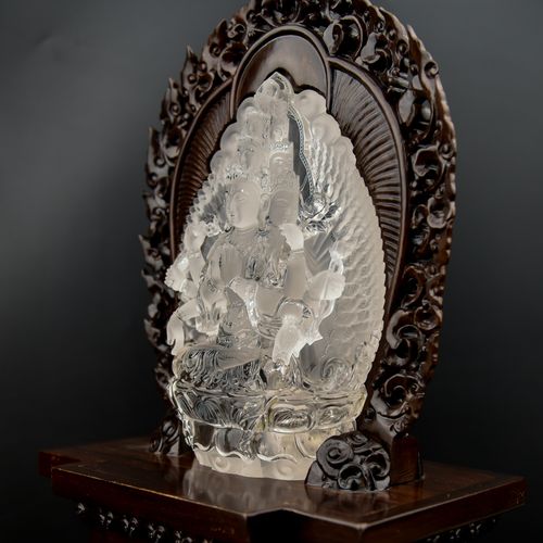 6.625kg白水晶顶级艺术品 千手观音摆件 吕振飞作品 收藏级